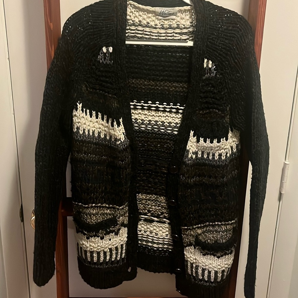 Madewell Wallace NWT button front wool blend sweater with pockets size Medium